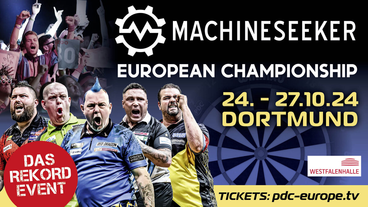 Pressemitteilung der PDC Europe zur Machineseeker European Championship 2024 Westfalenhallen