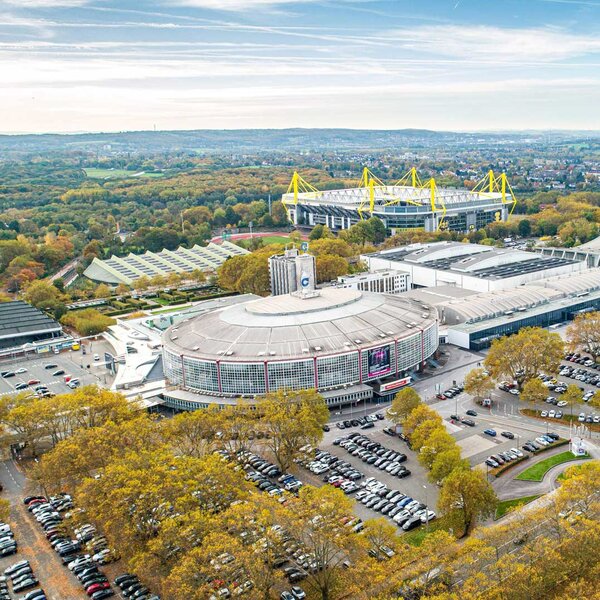 Luftbild des Messestandortes / Messeplatz Dortmund